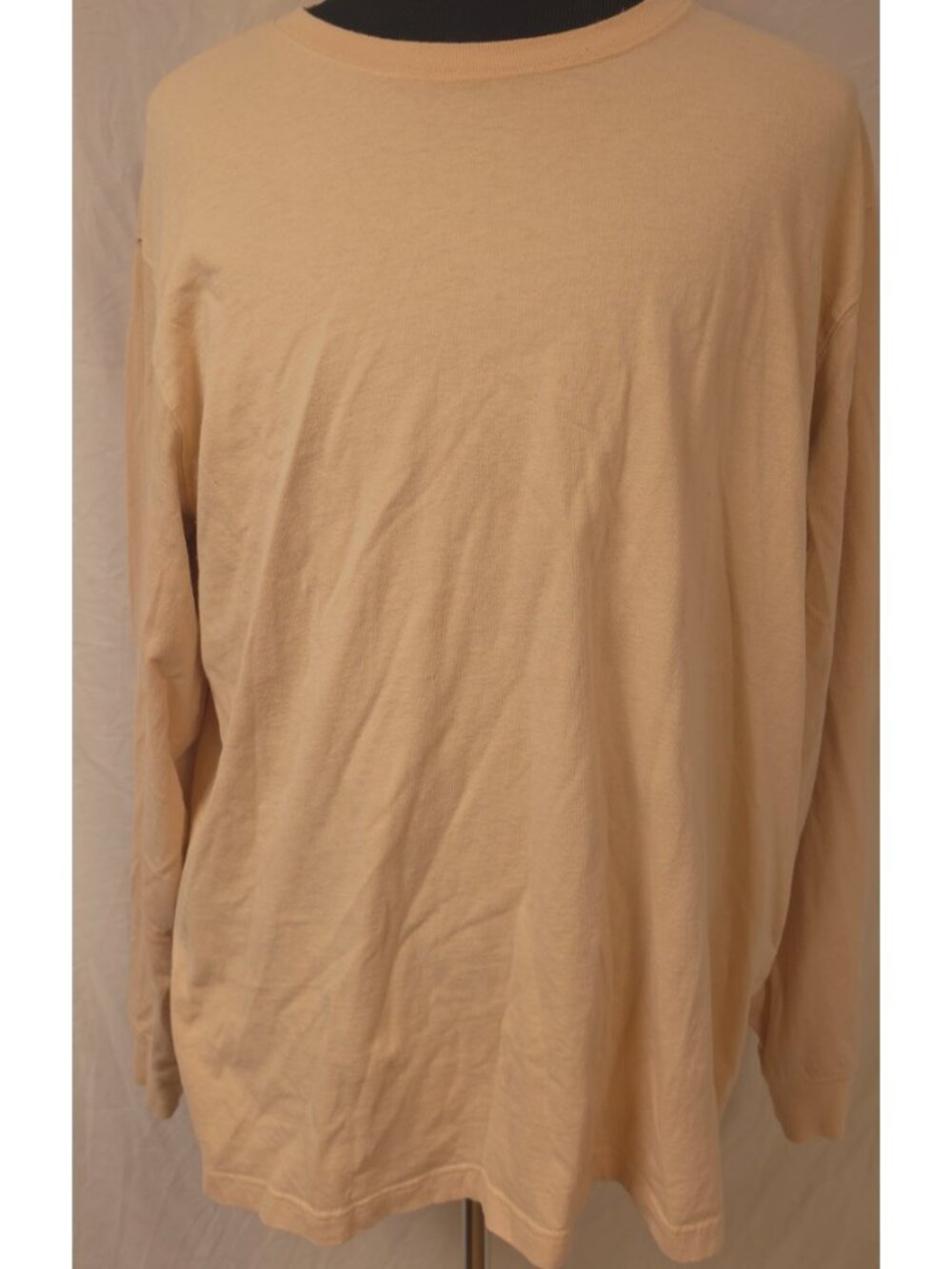 Carhartt K231 Loose Fit Mens XL Light Orange Long Sleeve Spellout Heavy T-Shirt